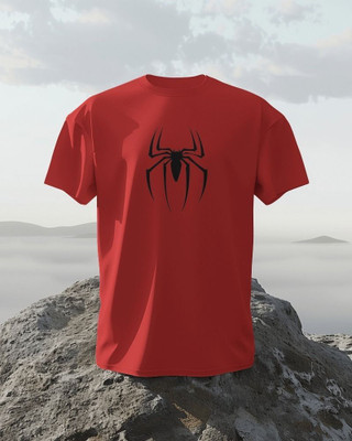 Scoot Prints Printed Men Round Neck Red T-Shirt