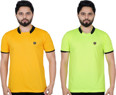 La Milano Solid Men Round Neck Light Green T-Shirt