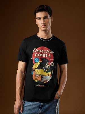 The Souled Store Cartoon Men Round Neck Black T-Shirt