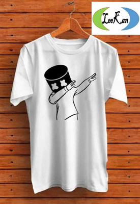 Leekan Printed Men Round Neck White T-Shirt