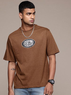 R.Code by The Roadster Life Co. Graphic Print Men Round Neck Brown T-Shirt