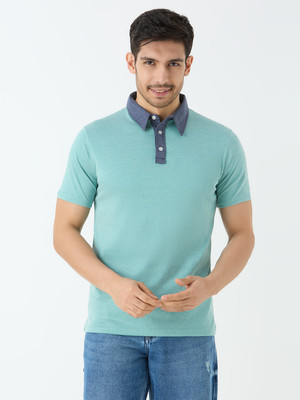 SUPER LOOPER Colorblock Men Round Neck Blue T-Shirt