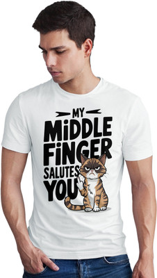 Seek Buy Love Printed Men Round Neck White T-Shirt