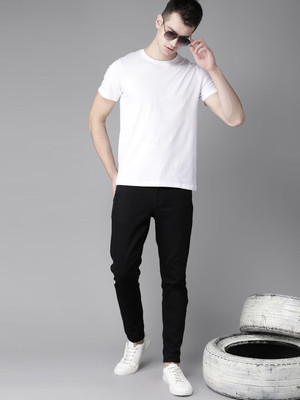 OrrganicChics Solid Men Round Neck White T-Shirt