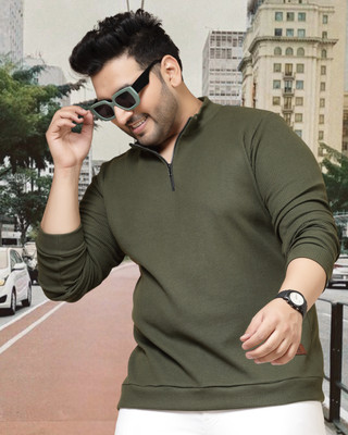 RIGO Solid Men Polo Neck Green T-Shirt