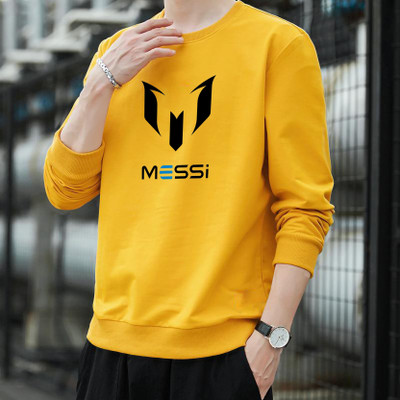 Beaumen Printed Men Round Neck Yellow T-Shirt