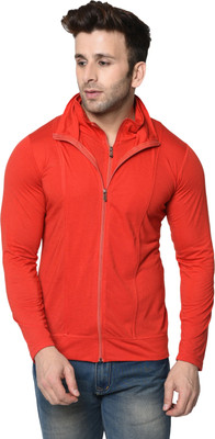 Tresna Trendy Solid Men High Neck Red T-Shirt