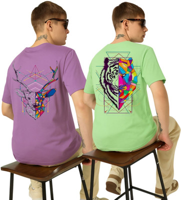 Kasendra Graphic Print Men Round Neck Multicolor T-Shirt