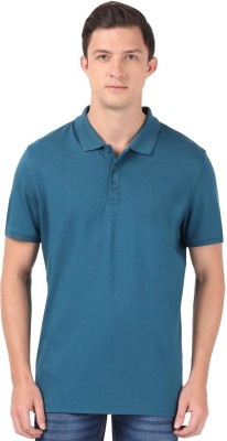 JOCKEY Solid Men Polo Neck Blue T-Shirt