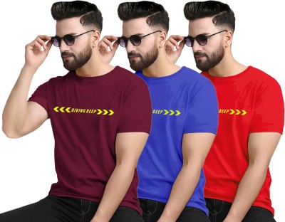 UMMISS Printed Men Round Neck Multicolor T-Shirt