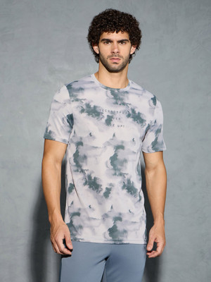TECHNOSPORT Printed Men Crew Neck Multicolor T-Shirt