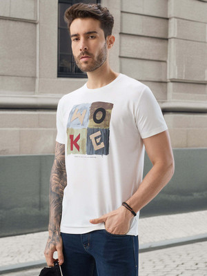 Status Quo Printed Men Round Neck White T-Shirt