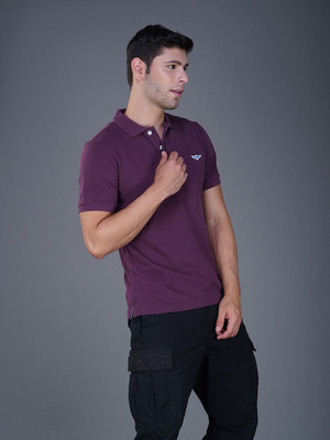 Zvezda Solid Men Polo Neck Blue T-Shirt