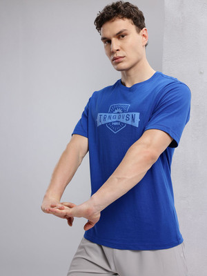 HRX by Hrithik Roshan Printed Men Round Neck Blue T-Shirt