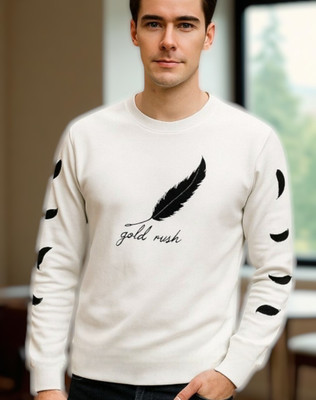 Teezler Printed Men Round Neck White T-Shirt