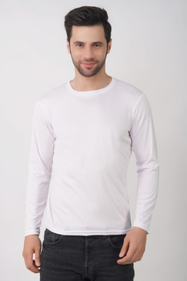 KASPY Solid Men Round Neck White T-Shirt