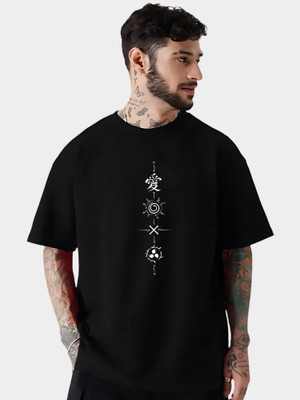 LYNX CLUB Printed Men Round Neck Black T-Shirt