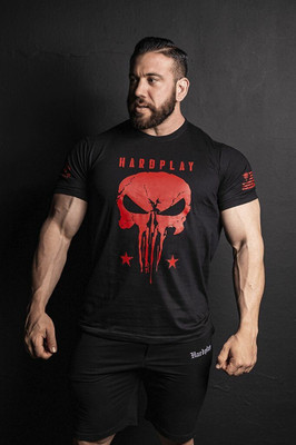 SPOWEARY Printed Men Round Neck Black T-Shirt