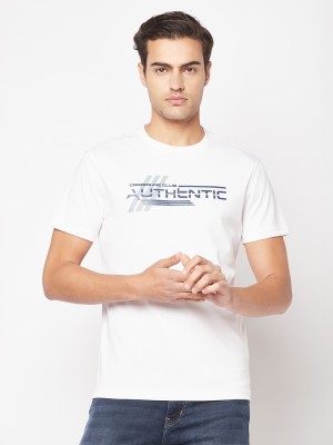 CRIMSOUNE CLUB Typography Men Round Neck White T-Shirt