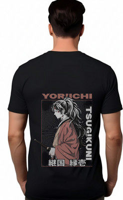 nowkart Graphic Print Men Round Neck Black T-Shirt
