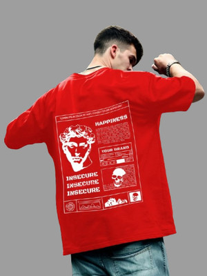 Manly Tees Printed Men Round Neck Red T-Shirt