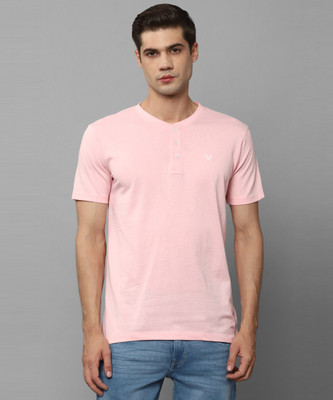 Allen Solly Solid Men Round Neck Pink T-Shirt