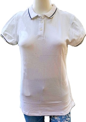 MyCOST Solid Women Round Neck White T-Shirt