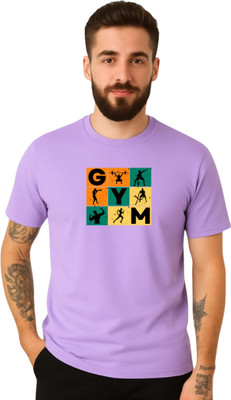 Be Collardo Printed Men Round Neck Purple T-Shirt