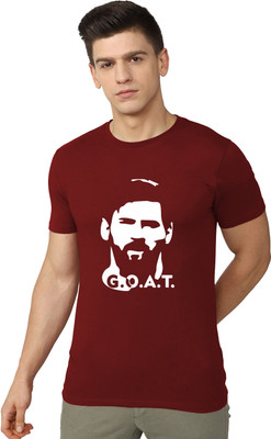 RULEDBYSUN Graphic Print Men Round Neck Maroon T-Shirt