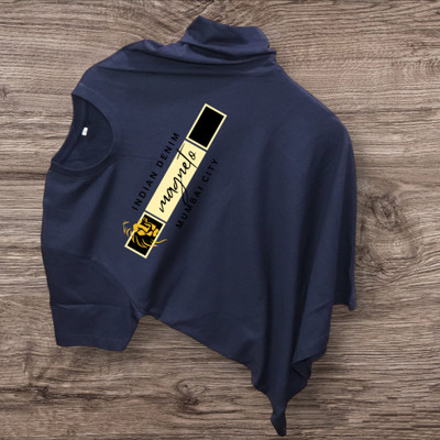 Magneto Printed Men Round Neck Dark Blue T-Shirt