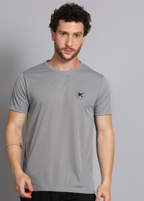 HRX by Hrithik Roshan Solid Men Round Neck Grey T-Shirt