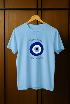 ABSTER Graphic Print Men Round Neck Blue T-Shirt
