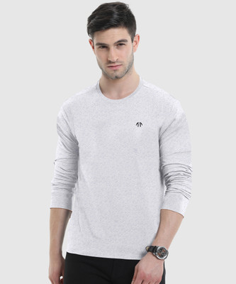 Triptee Solid Men Round Neck Grey T-Shirt
