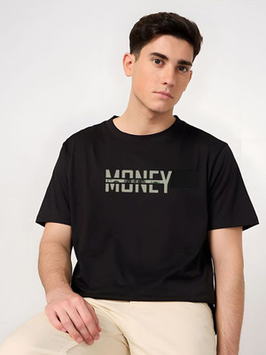SZN Graphic Print Men Round Neck Black T-Shirt