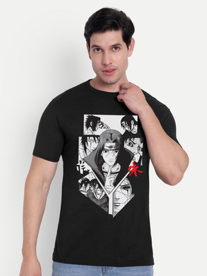 HouseOfCommon Graphic Print Men Round Neck Black T-Shirt