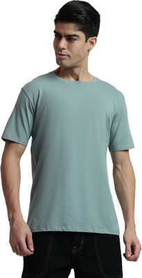 Rare Bond Studios Solid Men Round Neck Light Green T-Shirt