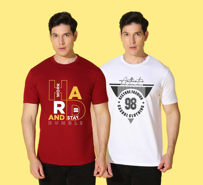 WOOSTRO Graphic Print Men Round Neck Multicolor T-Shirt