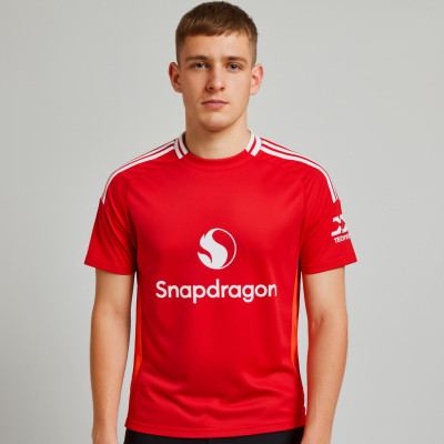 YUTU Printed Men Polo Neck Red T-Shirt