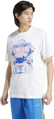 ADIDAS Sporty Men Crew Neck White T-Shirt