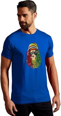 J hind creations Graphic Print Men Round Neck Blue T-Shirt