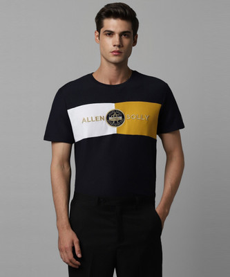 Allen Solly Embroidered Men Round Neck Black T-Shirt