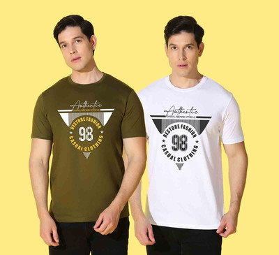 WOOSTRO Graphic Print Men Round Neck Multicolor T-Shirt
