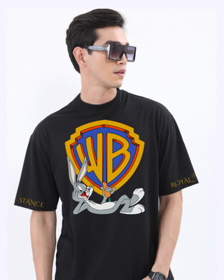 ROYAL STANCE X WB Graphic Print Men Round Neck Black T-Shirt