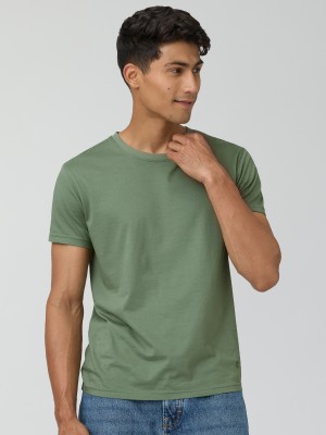 XYXX Solid Men Round Neck Light Green T-Shirt