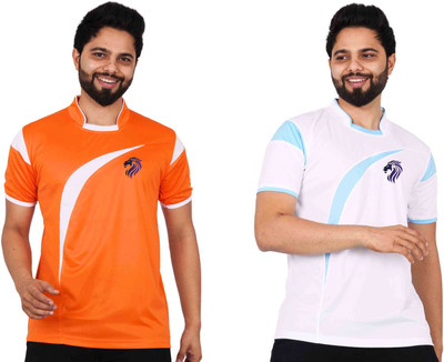 La Milano Printed Men Mandarin Collar Multicolor T-Shirt