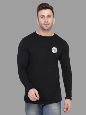 tfurnish Printed Men Round Neck Black T-Shirt