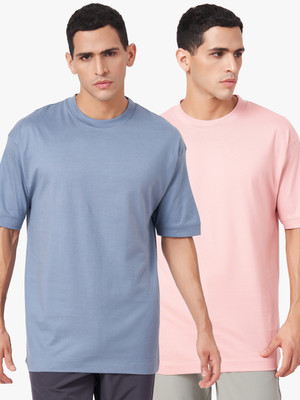 Zulements Solid Men Round Neck Multicolor T-Shirt