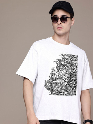 Moda Rapido Graphic Print Men Round Neck Silver T-Shirt