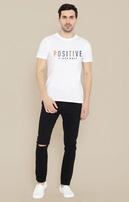 BoldTee Printed Men Round Neck White T-Shirt