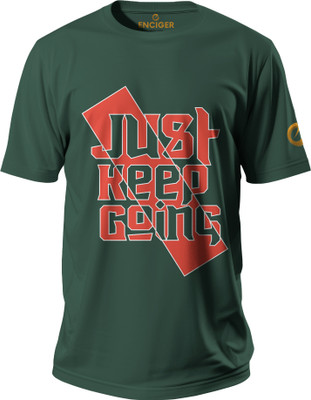 Enciger Printed Men Round Neck Green T-Shirt